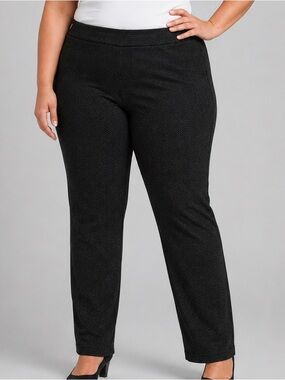 😍CLEARANCE - LASANIA Black & Grey Chevron Pattern Stretch Pull-on Pants size 14